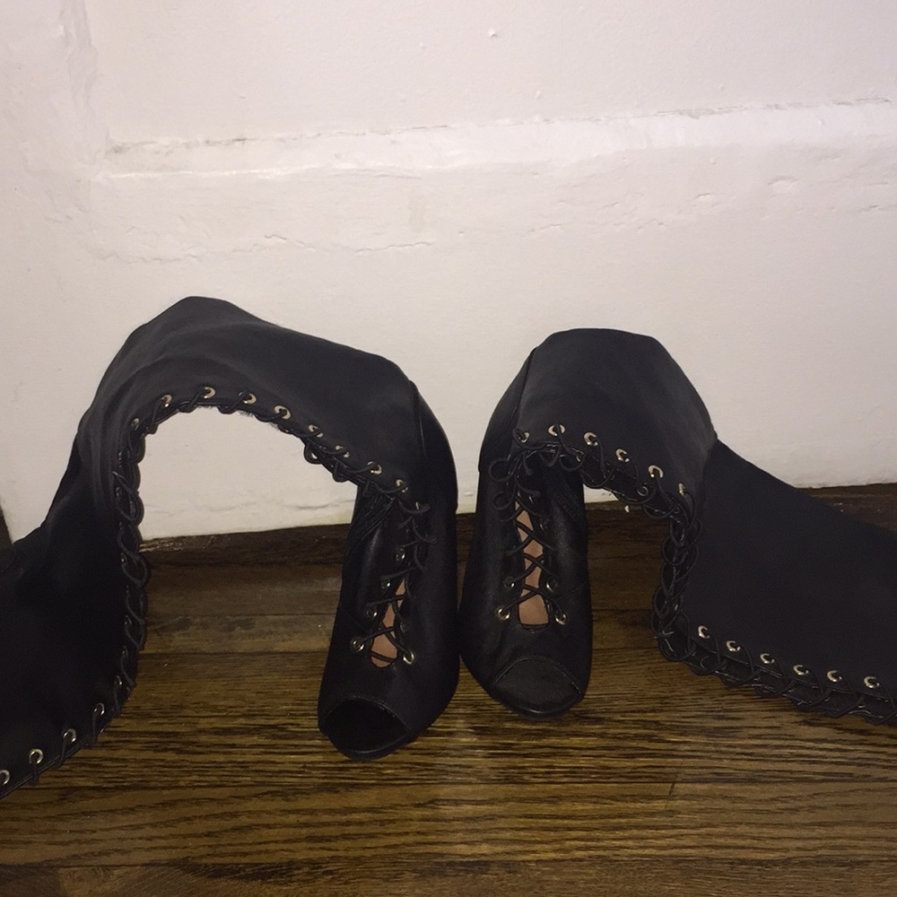 Thigh height heels fashion nova